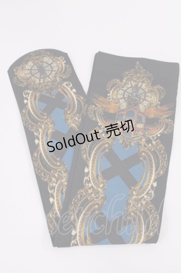 画像1: Juliette et Justine / ホスピタル ドゥ サン・パウ ショセット (サン・パウ病院柄のソックス)  ブラック H-26-02-25-035-CL-ZA-NS-ZH (1)