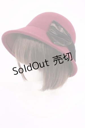 画像: m petit by misako / AM*NIリボンメトロハット  ボルドー H-26-02-25-041-LO-AC-NS-ZH