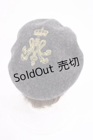 画像: m petit by misako / ロゴ刺繍入りバスクベレー  グレー H-26-02-25-042-LO-AC-NS-ZH