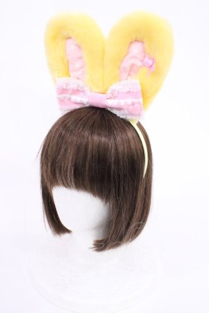 画像: Angelic Pretty / Heartリリカルバニーカチューシャ  イエロー H-26-02-25-044-AP-AC-NS-ZH