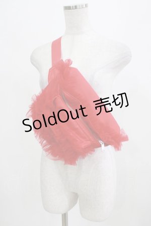 画像: Candy Stripper / OVERLAPPED FRILL WAIST BAG  レッド H-26-02-27-028-PU-BG-KB-ZH