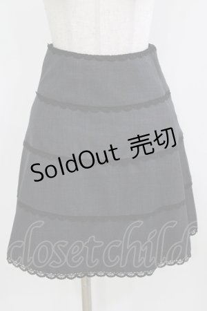 画像: MILK / レースラインスカート  グレー×ブラック H-26-02-27-007-ML-SK-KB-ZH