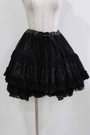 画像: FRILL / プリントフリルレーススカート  黒 H-26-02-27-010-HN-SK-AK-ZH