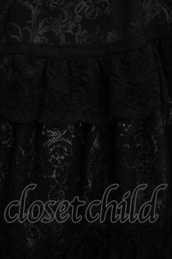 画像4: FRILL / プリントフリルレーススカート  黒 H-26-02-27-010-HN-SK-AK-ZH (4)