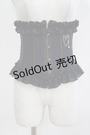画像: MR corset / サテンフリルコルセット  紺 H-26-02-27-013-PU-ZA-AK-ZH