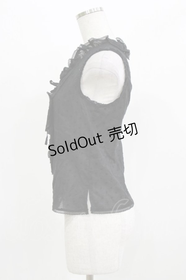 画像2: MILK / ドビードットノースリーブブラウス  ブラック H-26-02-27-018-ML-BL-KB-ZH (2)