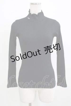 画像: MILK / ロゴ刺繍リブタートル  ブラック H-26-02-27-019-ML-TO-KB-ZH