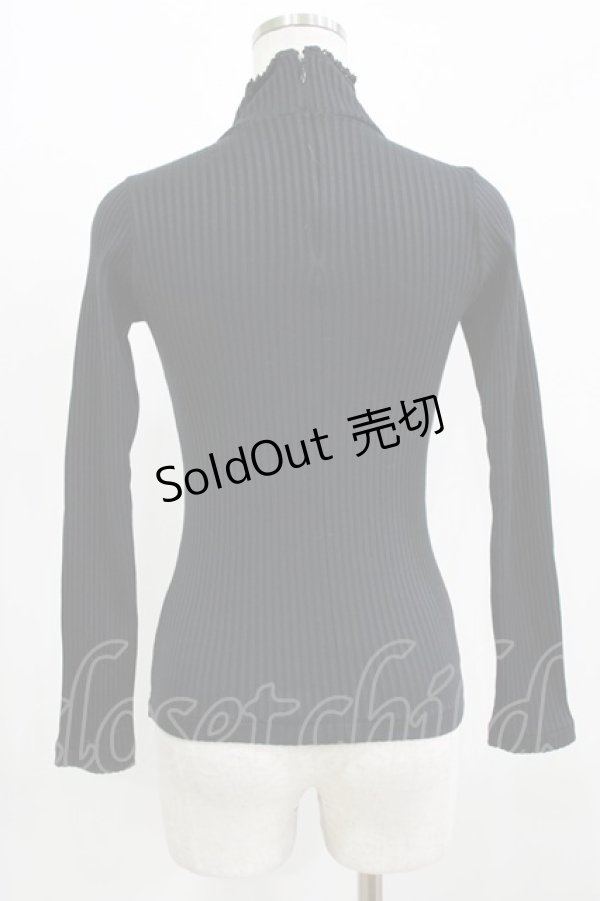 画像3: MILK / ロゴ刺繍リブタートル  ブラック H-26-02-27-019-ML-TO-KB-ZH (3)