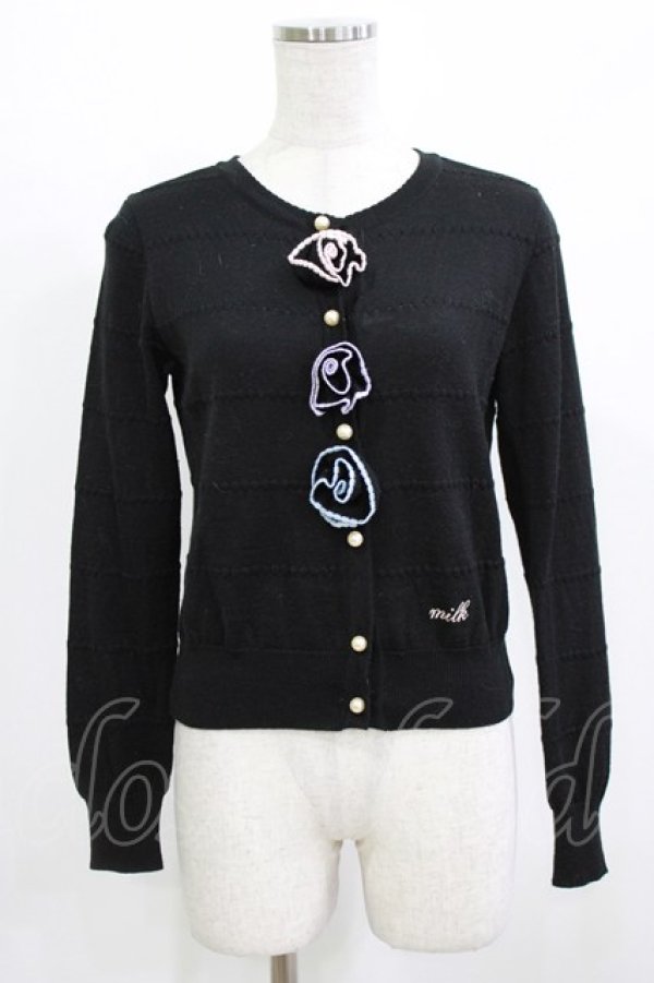 画像1: MILK / フレンチローズカーデ  ブラック H-26-02-27-021-ML-TO-KB-ZH (1)