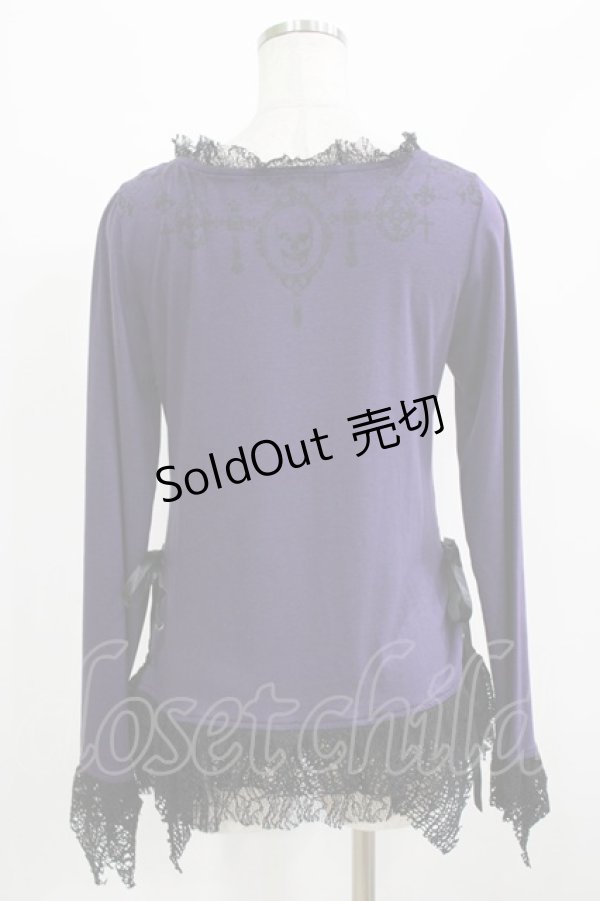 画像3: GHOST of HARLEM / レースアッププリントカットソー  紫 H-26-02-27-022-GL-TO-AK-ZH (3)