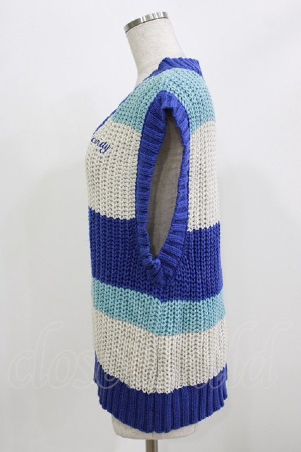 画像2: Candy Stripper / MULTI BORDER KNIT VEST  BLUE MIX H-26-02-27-023-PU-TO-KB-ZH (2)