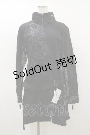 画像: Qutie Frash / ミリタリージャケットワンピース L 黒 H-26-03-01-034-QU-OP-KB-ZH