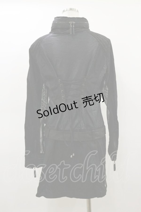 画像2: Qutie Frash / ミリタリージャケットワンピース L 黒 H-26-03-01-034-QU-OP-KB-ZH (2)