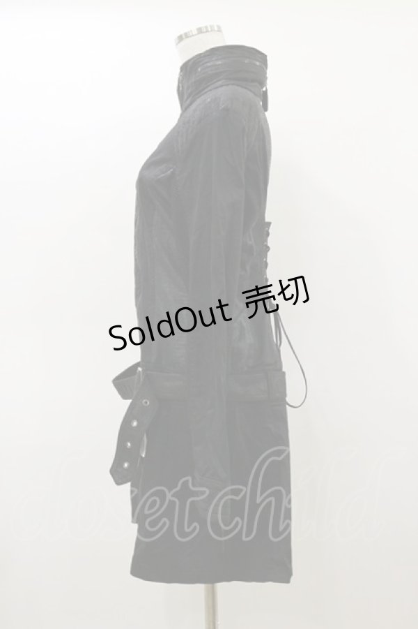 画像3: Qutie Frash / ミリタリージャケットワンピース L 黒 H-26-03-01-034-QU-OP-KB-ZH (3)