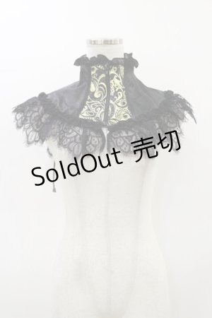 画像: Qutie Frash / 2023-蘿月-ネックコルセット  ブラック×ゴールド H-26-03-01-036-QU-ZA-KB-ZH