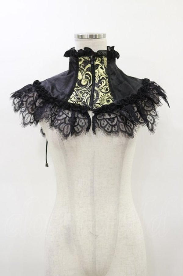 画像1: Qutie Frash / 2023-蘿月-ネックコルセット  ブラック×ゴールド H-26-03-01-036-QU-ZA-KB-ZH (1)