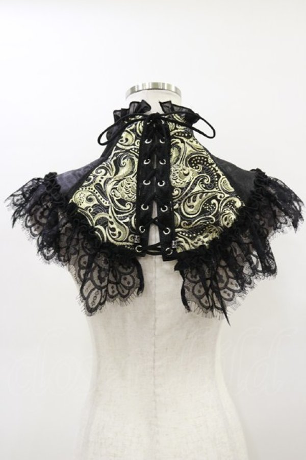 画像2: Qutie Frash / 2023-蘿月-ネックコルセット  ブラック×ゴールド H-26-03-01-036-QU-ZA-KB-ZH (2)