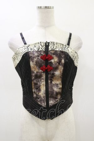 画像: Qutie Frash / 2018プレミアム-華蝶-ビスチェ  黒 H-26-03-01-039-QU-TO-KB-ZH