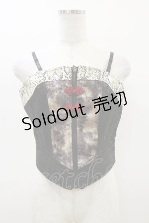 画像: Qutie Frash / 2018プレミアム-華蝶-ビスチェ  黒 H-26-03-01-039-QU-TO-KB-ZH