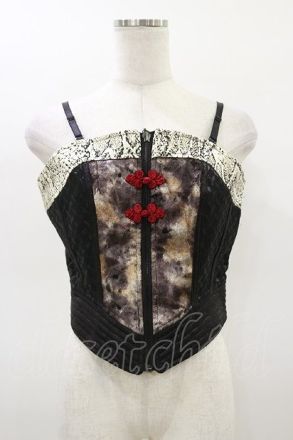 画像1: Qutie Frash / 2018プレミアム-華蝶-ビスチェ  黒 H-26-03-01-039-QU-TO-KB-ZH (1)