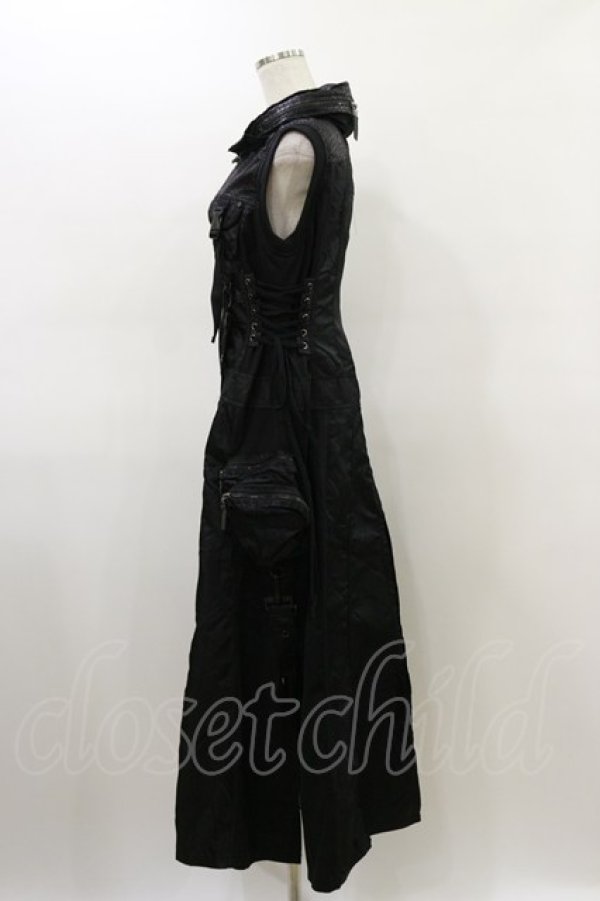 画像3: Qutie Frash / ミリタリーロングベスト  黒 H-26-03-01-004-QU-TO-KB-ZH (3)