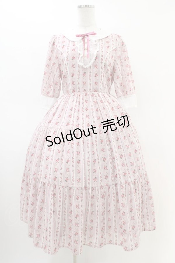 画像1: axes femme kawaii / プチローズ柄ワンピース M ピンク H-26-03-01-1023-AX-OP-NS-ZH (1)