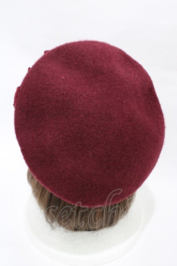 画像2: m petit by misako / AMミニリボンバスクベレー  ワイン H-26-03-01-1003-LO-AC-NS-ZH (2)