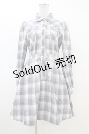 画像: Secret Honey / チェックワンピース Free ブルー H-26-03-01-1031-CA-OP-NS-ZH