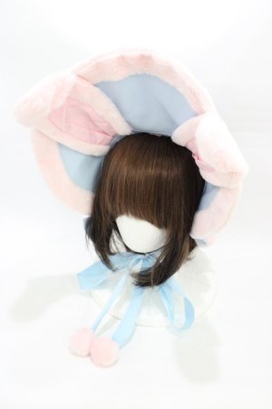 画像: Angelic Pretty / なかよしバニーボンネット  サックス/ピンク H-26-03-01-1006-AP-AC-NS-ZH