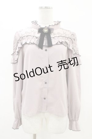 画像: Rojita / 配色レース切替ラッフルブラウス Free ピンク/ブラック H-26-03-01-1051-LO-BL-NS-ZH