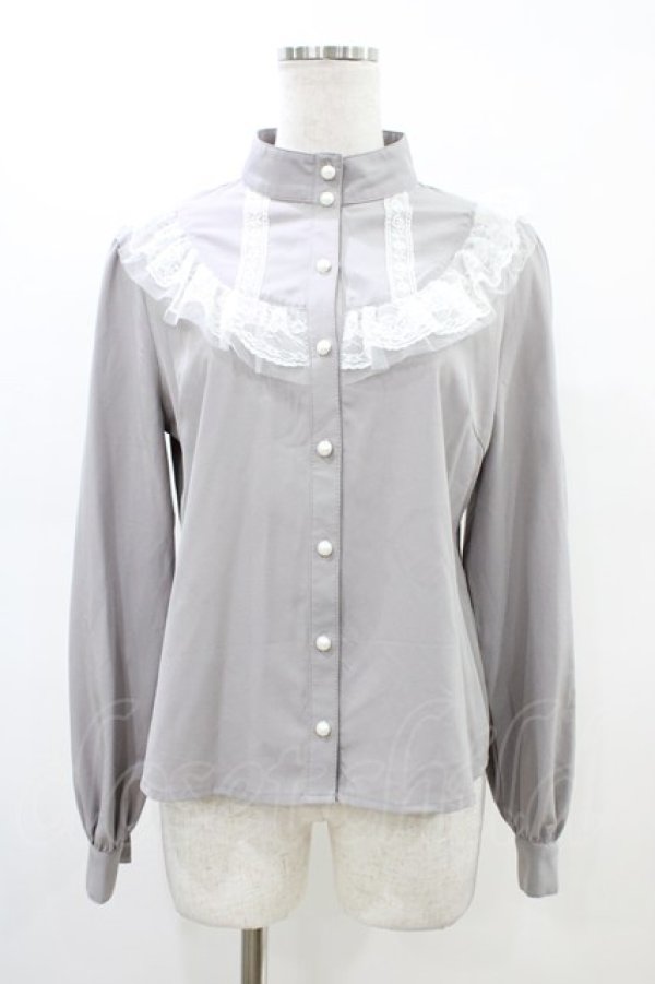 画像1: Ank Rouge / Vintagelikeブラウス M グレー H-26-03-01-1053-CA-BL-NS-ZH (1)