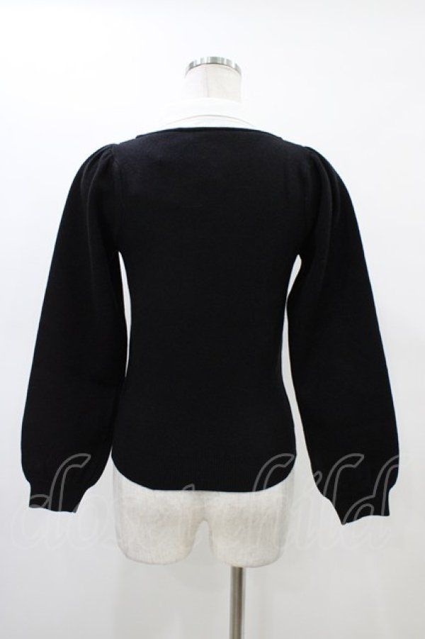 画像2: evelyn / 襟ビジューニット Free ブラック H-26-03-01-1057-LO-TO-NS-ZH (2)