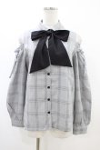 画像1: MA*RS / 肩あきチェックブラウス Free ブラック H-26-03-01-1060-EL-BL-NS-ZH (1)