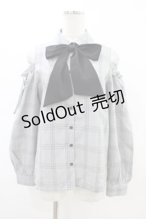 画像: MA*RS / 肩あきチェックブラウス Free ブラック H-26-03-01-1060-EL-BL-NS-ZH