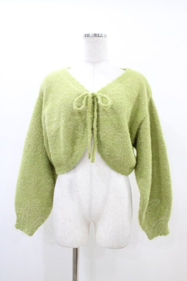 画像1: F&A / ラメフェザーニットボレロ Free L/GREEN H-26-03-01-1061-LO-TO-NS-ZH (1)