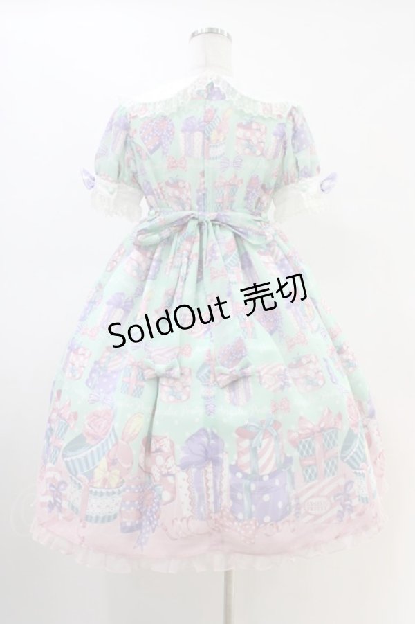 画像2: Angelic Pretty / ラッピングハートワンピース Free ミント H-26-03-01-1011-AP-OP-NS-ZH (2)