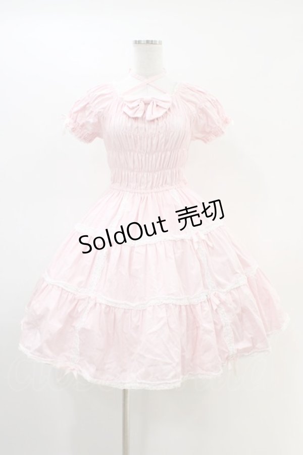 画像1: Angelic Pretty / シャーリングプリンセスワンピース Free ピンク H-26-03-01-1013-AP-OP-NS-ZH (1)