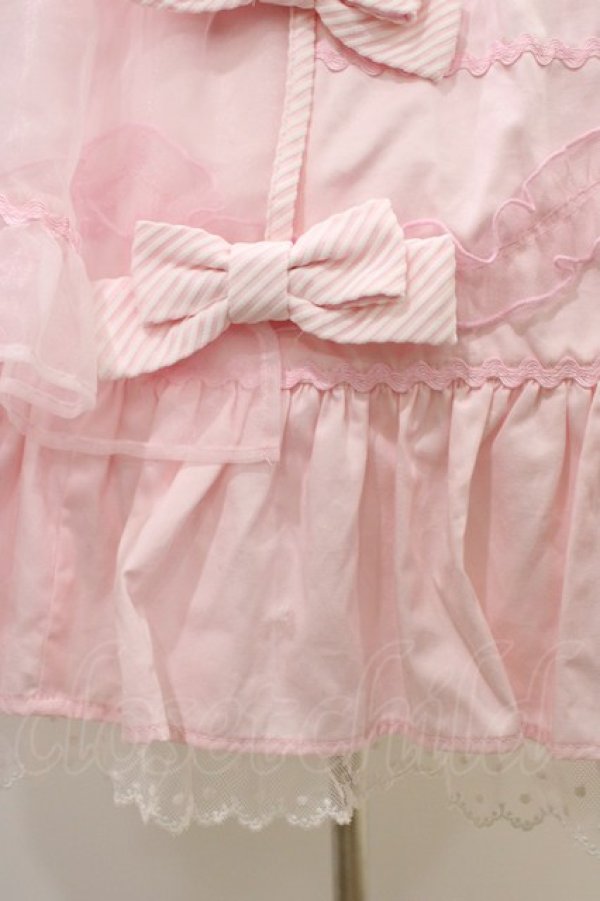 画像5: Angelic Pretty / Candyストライプリボンワンピース Free ピンク H-26-03-01-1019-AP-OP-NS-ZH (5)