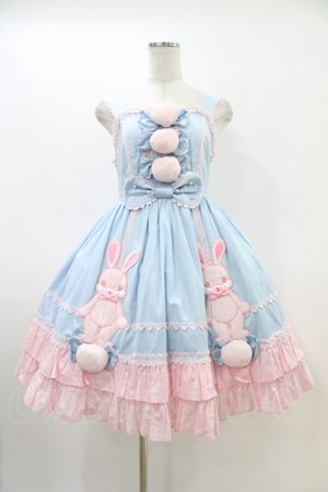 画像: Angelic Pretty / なかよしバニージャンパースカート Free サックス/ピンク H-26-03-01-1020-AP-OP-NS-ZH