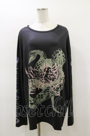 画像: NieR Clothing / プリントLONG CUTSEW  黒 H-26-03-01-013-PU-TO-KB-ZH