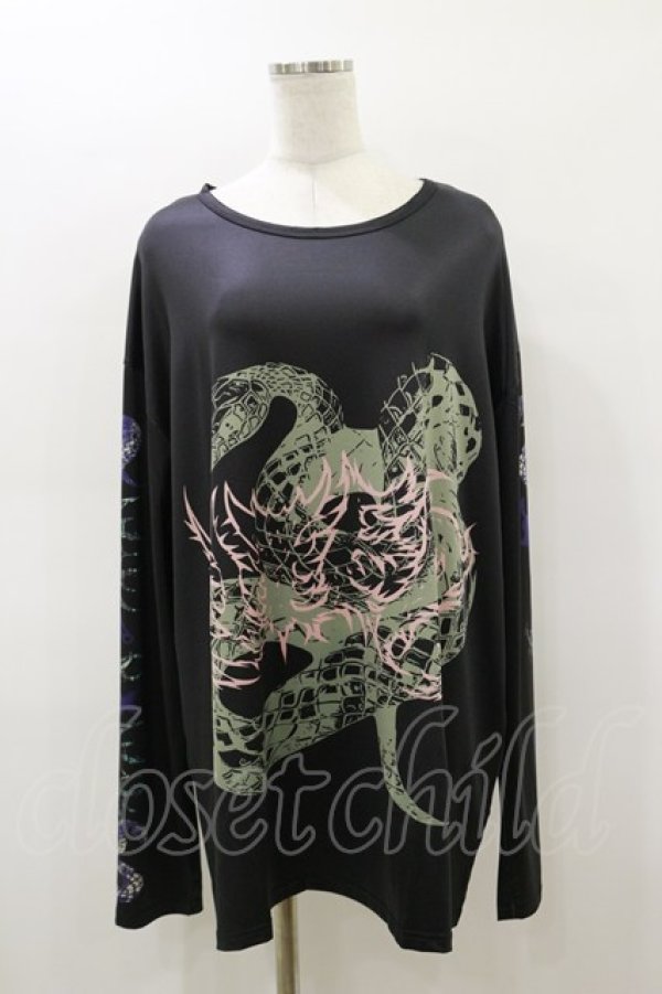 画像1: NieR Clothing / プリントLONG CUTSEW  黒 H-26-03-01-013-PU-TO-KB-ZH (1)