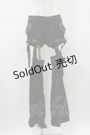 画像: Qutie Frash / レッグカバー付パンツ  黒 H-26-03-01-015-QU-PA-KB-ZH