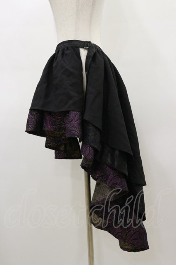 画像3: Qutie Frash / フリルラップスカート  黒×紫 H-26-03-01-017-QU-SK-KB-ZH (3)