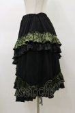 画像3: Qutie Frash / ジャガードフリル3段フリルスカート  黒×カーキ H-26-03-01-018-QU-SK-KB-ZH (3)