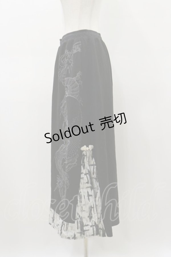 画像3: Qutie Frash / 2019プレミアム-白鶴-ロングスカート  黒 H-26-03-01-022-QU-SK-KB-ZH (3)