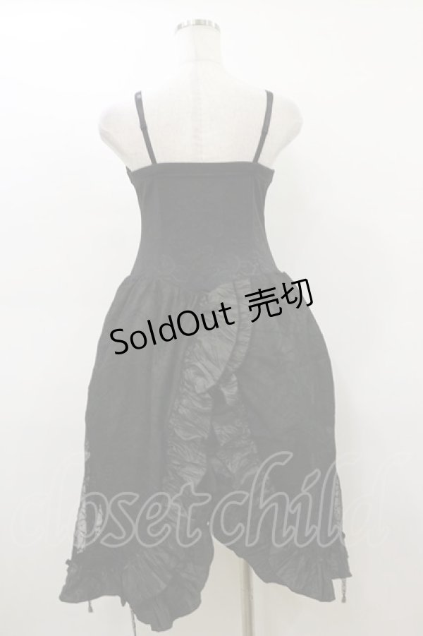 画像4: Qutie Frash / クモメッシュキャミワンピース  黒×カーキ H-26-03-01-023-QU-OP-KB-ZH (4)