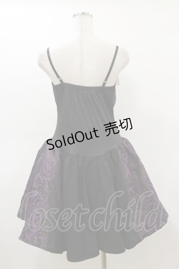 画像2: Qutie Frash / ジャガードサーキュラーワンピース  黒×紫 H-26-03-01-024-QU-OP-KB-ZH (2)