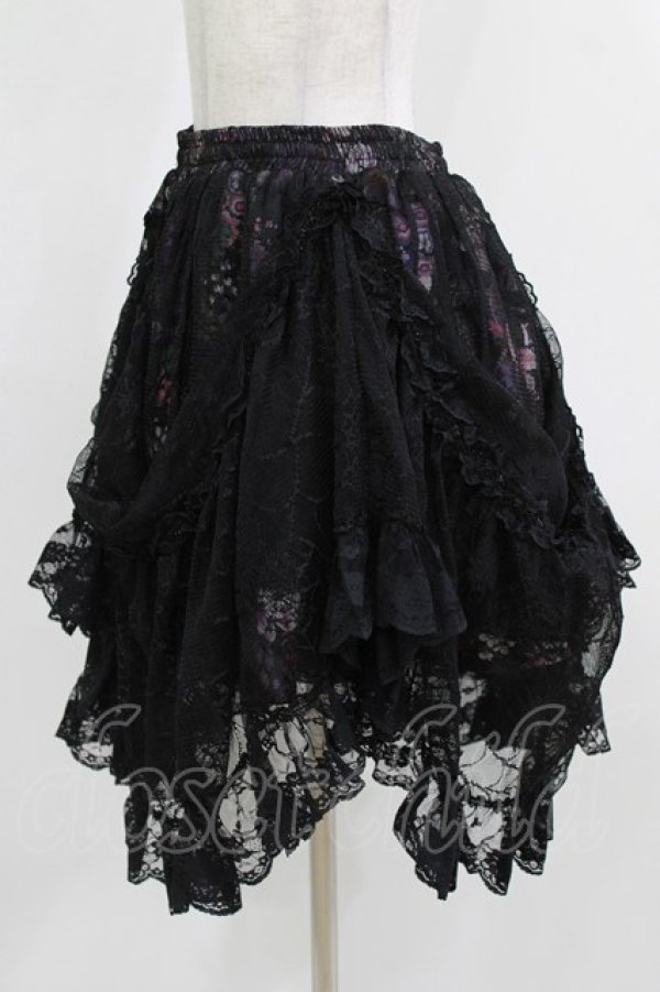 画像6: Qutie Frash / メッシュロングスカート  黒×紫系 H-26-03-02-023-QU-SK-KB-ZH (6)