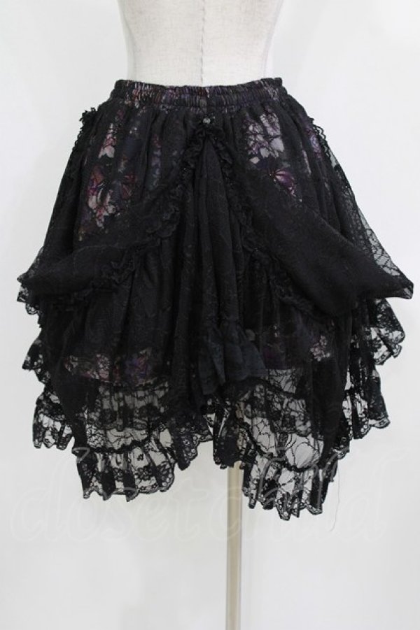 画像7: Qutie Frash / メッシュロングスカート  黒×紫系 H-26-03-02-023-QU-SK-KB-ZH (7)