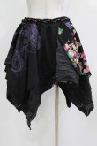 画像3: Qutie Frash / 和柄イレギュラースカート  黒 H-26-03-02-024-QU-SK-KB-ZH (3)
